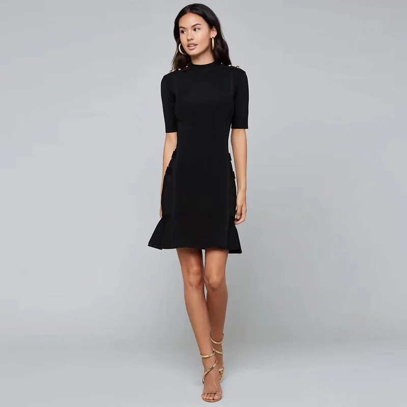 Новое Стильное платье с коротким рукавом женские элегантные черные ArmyGreen Bodycon миди вечерние платья Vestidos