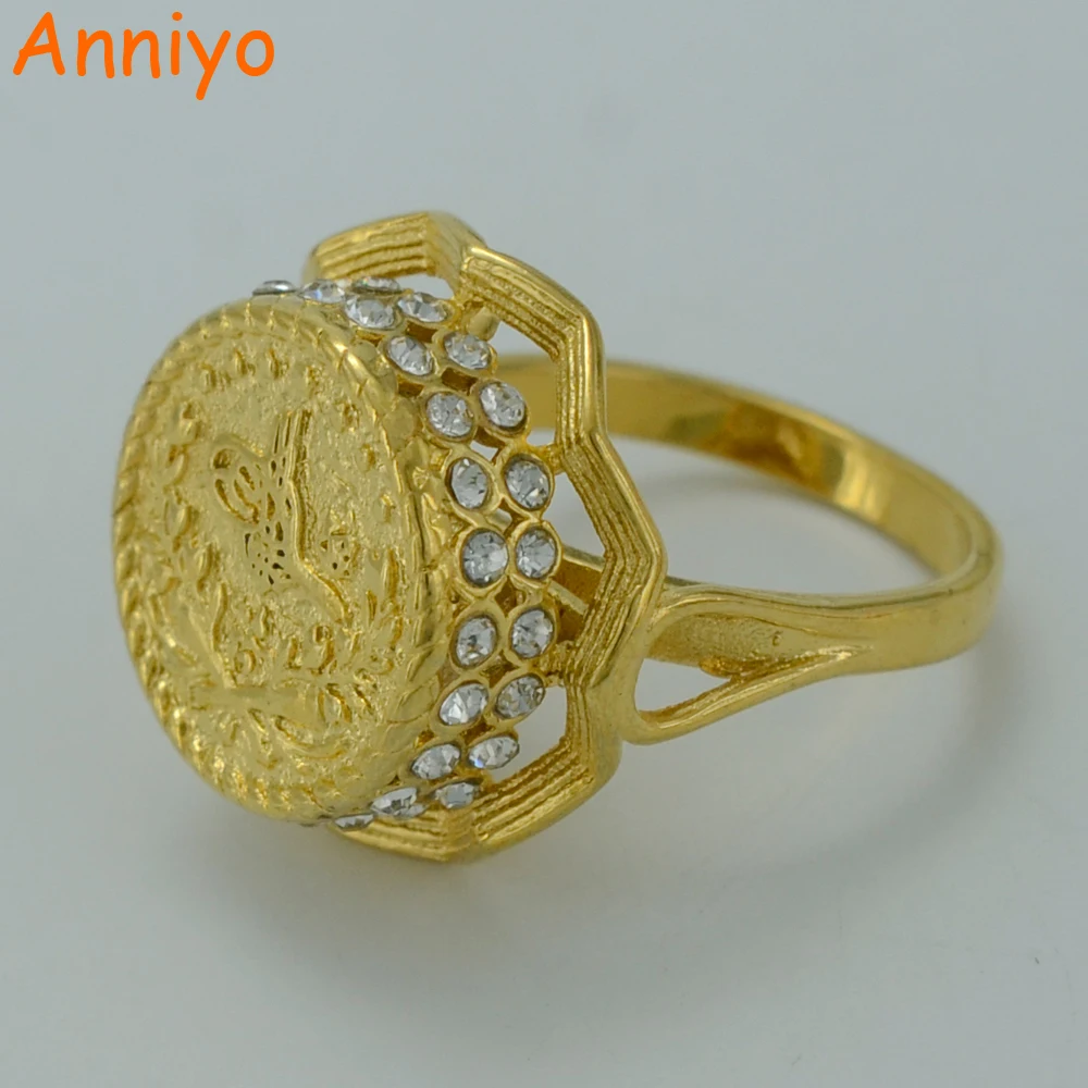 Buy Anniyo Gold Color and Copper Coin Ring for Women
