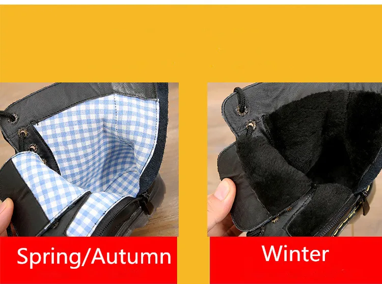 Boots Kids Genuine Leather Winter Fur Ankle Boots For Boys Toddler Fashion Girls Snow Boots Childrens Shoes