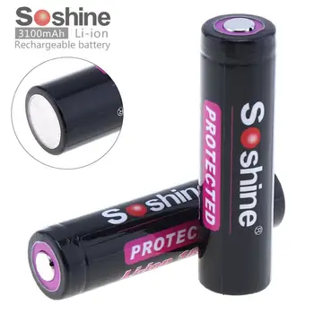 

High Capacity Soshine 3100mAh Protected 18650 3.7V Li-ion Lithium Rechargeable Battery with Battery Case