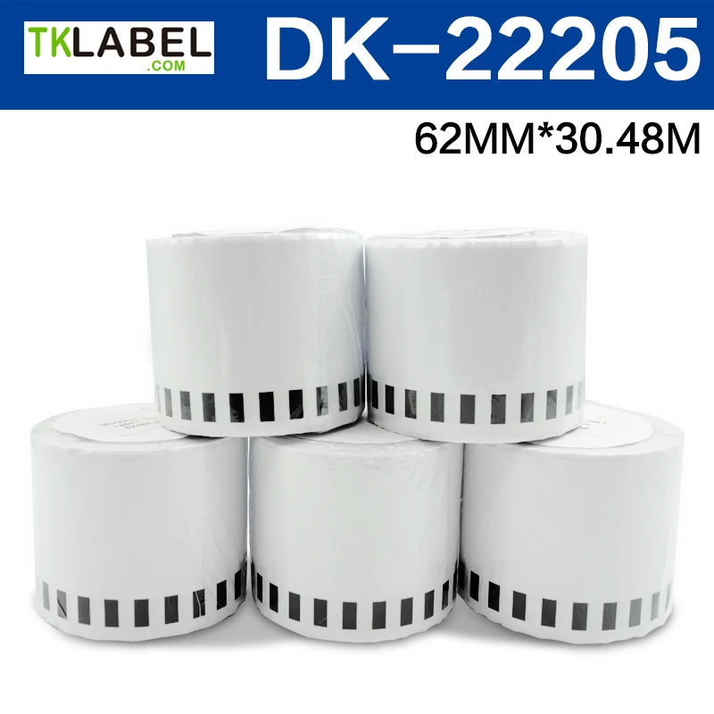 30 x Рулоны совместимые с Brother адресные этикетки рулоны dk22205 dk 22205 (без пластикового