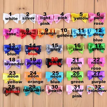

30PCS 4.5CM hair sequin bow for kid headband DIY craft can choose colors(HMB-8)