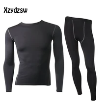 Мужское термобелье, флисовое нательное бельё, комплект, зимняя теплая технология, эластичные подштанники, зимний походный костюм