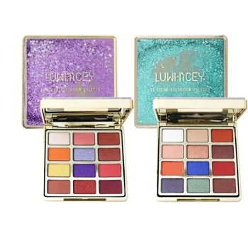 

Quicksand Eye shadow Charming Eyeshadow Pigment Palette Makeup Cosmetic Diamond Glitter Metallic 12 Color Eye Shadow Kit