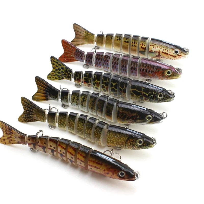 

14cm 3D Eyes Lifelike Fishing Lure With Treble Hooks 8 Jointed Sections Swimbait Hard Bait Isca Artificial Lures Fishing Tackle