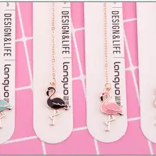 Фламинго металлическая Закладка животное Фламинго Книга Страница маркер как товары для чтения 1 шт./компл