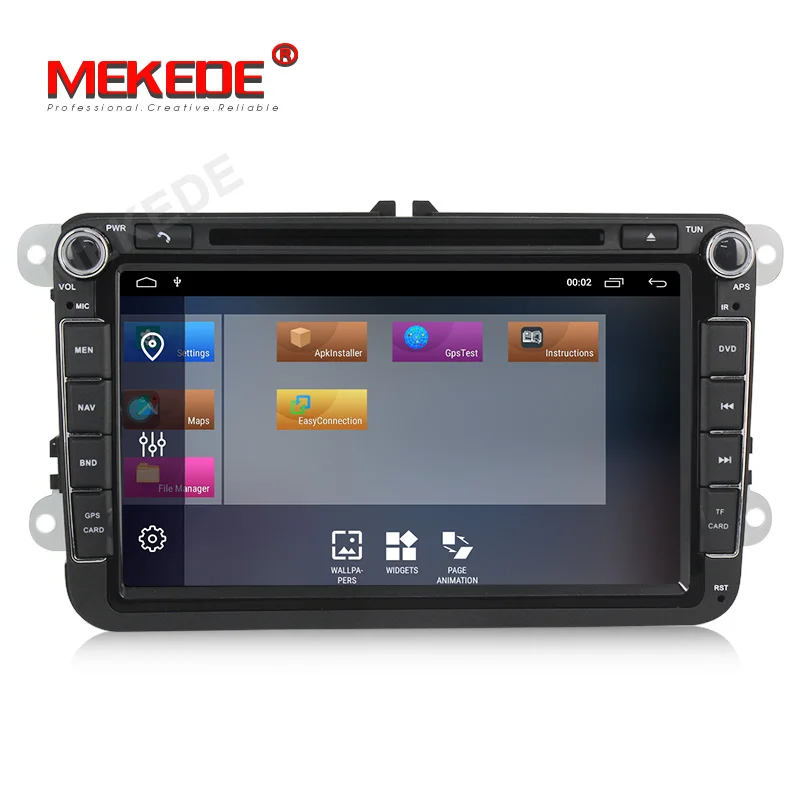 Discount 4G wifi BT MEKEDE Octa 8 Core Android 9.1 2G RAM 32GB ROM 8inch 2 Din Car DVD GPS Navi Radio Player For VW Skoda Octavia 2 4