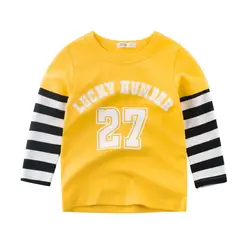 Топы для девочек 2018 Осенняя детская одежда из хлопка с длинными рукавами детские футболки 2 3 4 5 6 7 8 лет футболки для девочек Детский свитер