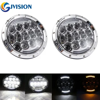 

For Jeep Wrangler JK 7 incn LED headlight DRL H4 projector headlamp for Hummer H1 H2 Off Road 4x4 Land Rover Defender