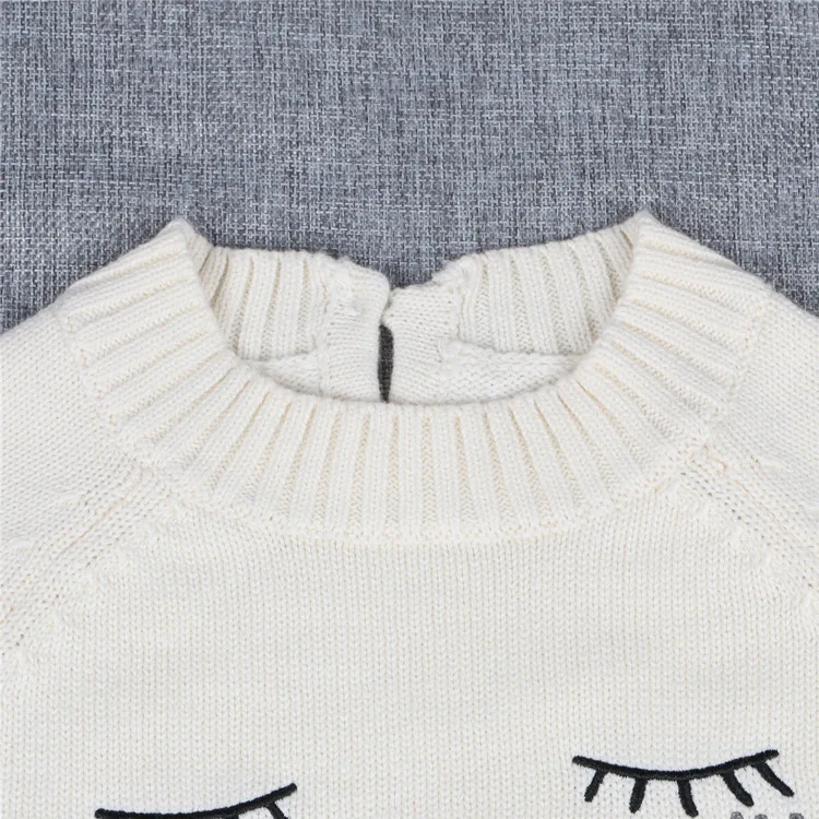 Пуловер для мальчиков и девочек с рисунком ресниц; свитера; теплая одежда для всей семьи; вязаная одежда для мамы и дочки и сына