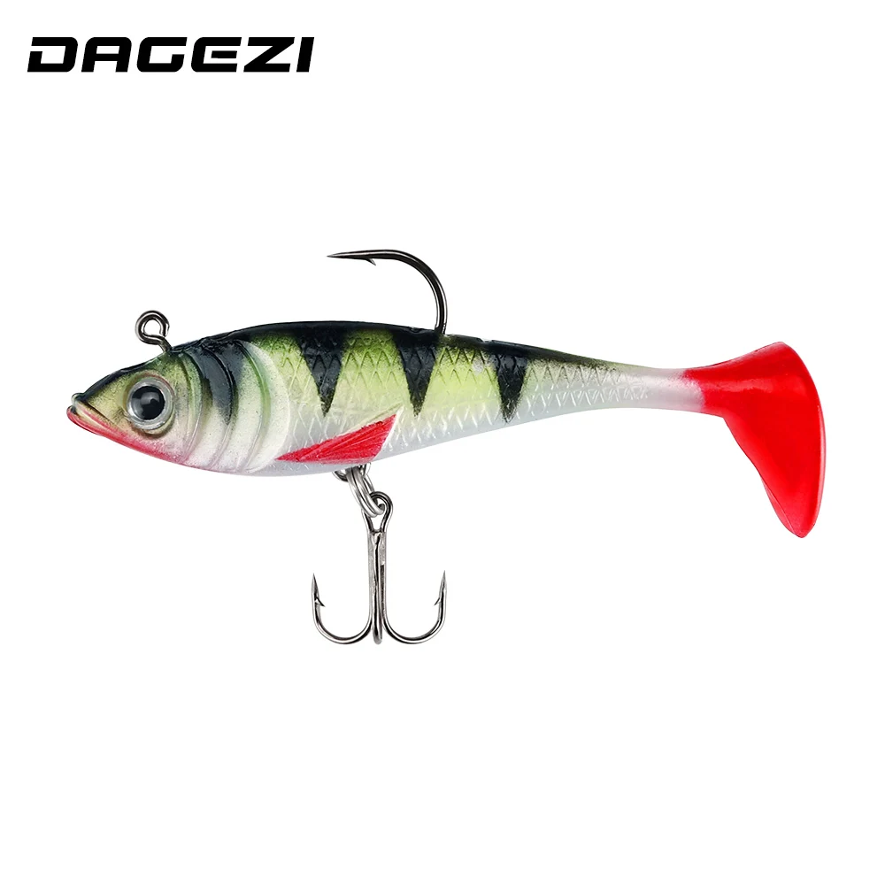 

DAGEZI Soft Baits With Fishing Hook 7.8cm 11g 1pcs PVC Material T Tail Fishing Lure Soft Artificial Bait For Carp Fishing Tackle
