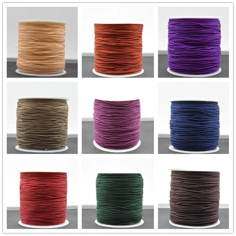 100yads тонкий 0,8 мм Фиолетовый Красный цвет нейлоновые китайские узлы шнур макраме плетеные поделки из бисера нить