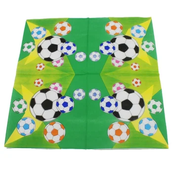 

20pcs/lot Football Napkins Kids Birthday Wedding Party Supplies Football Paper Napkins Happy Birthday Party Decoration New