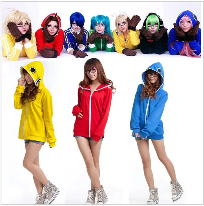 

Vocaloid Hoodies Cosplay Costume Russian Matryoshka Megurine Kagamin Hatsune Miku Gumi Hoodie Candy Color Jacket Sportswear