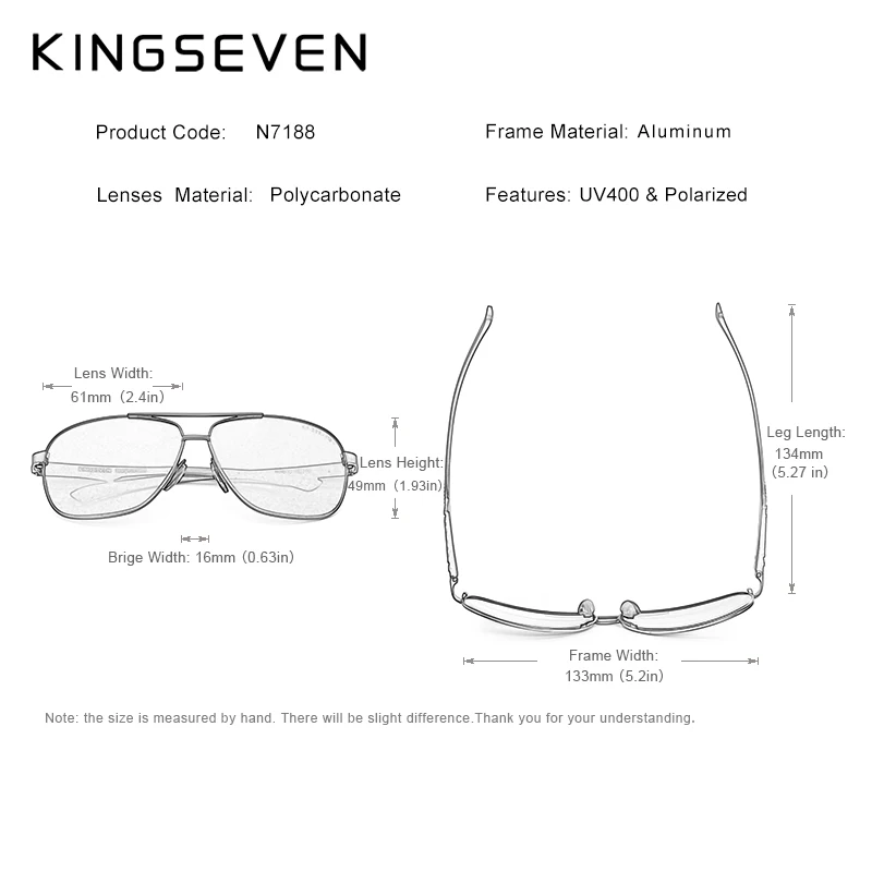 Солнцезащитные очки KINGSEVEN Поляризованные алюминиевые зеркальные для