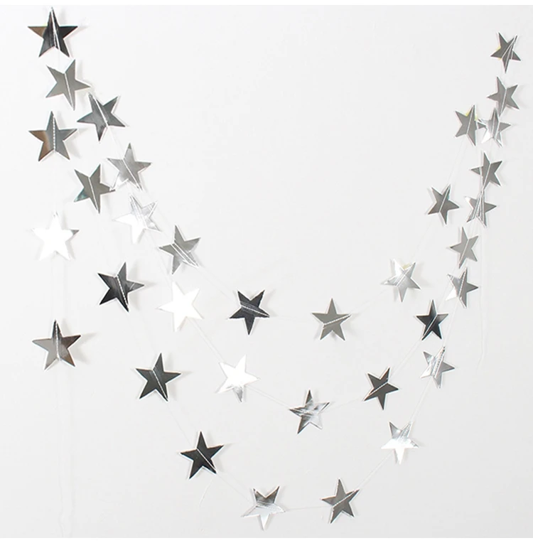 4 метра бумага зеркало звезда гирлянда с днем рождения баннер Baby Shower мальчик девочка Свадебная вечеринка украшения дети первый взрослый