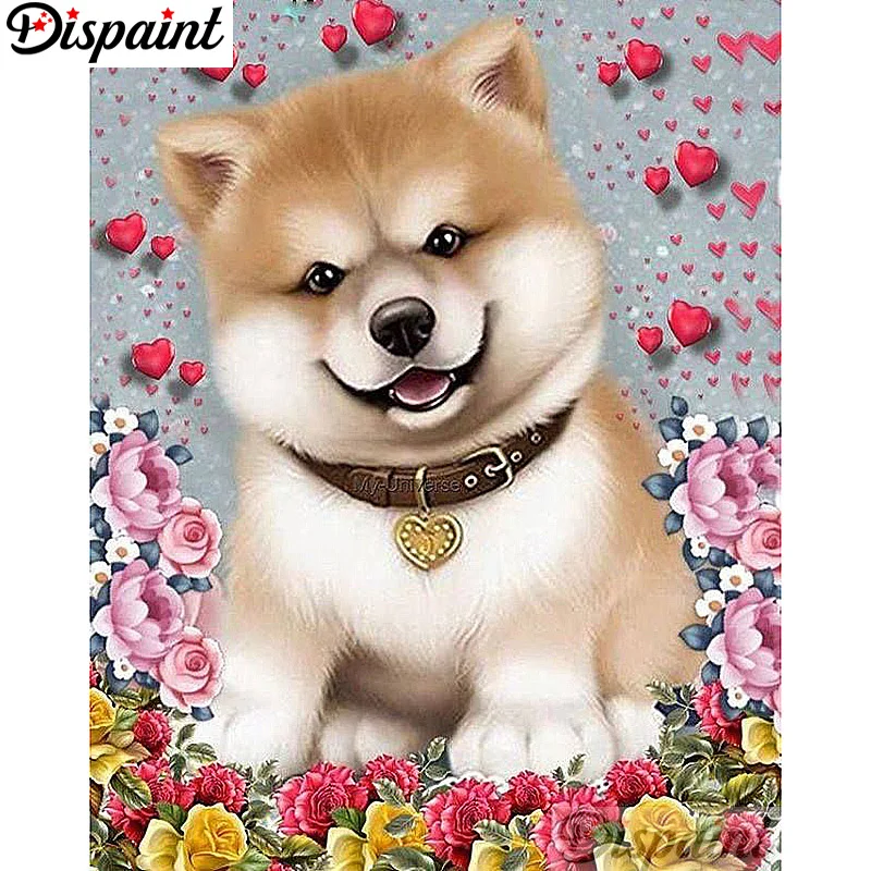 

Dispaint Full Square/Round Drill 5D DIY Diamond Painting "Animal dog" Embroidery Cross Stitch 3D Home Decor A12919
