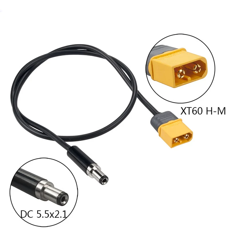 

1PCS Amass XT60 Male to DC5521 Plug Battery Cable L 50/100/150/200cm Wiring Power Line Parts for FPV Fatshark Glasses