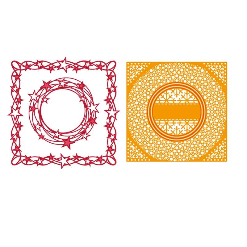 

2 Beautiful Square Patterns Metal Cutting Dies New 2019 Stencils for DIY Scrapbooking DIY Paper Cards Craft Making Craft Decor
