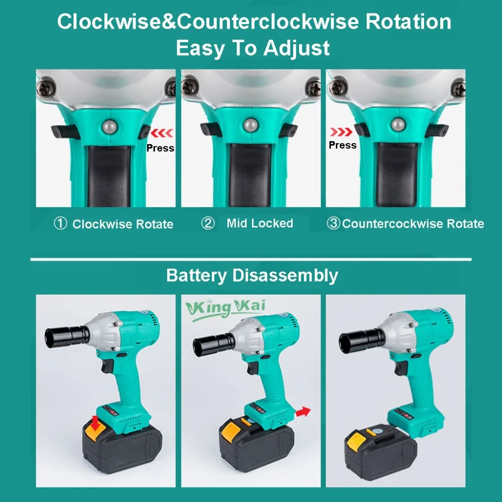 330NM Electric Cordless Lithium Battery Brushless Motor Impact Wrench-0 (14)