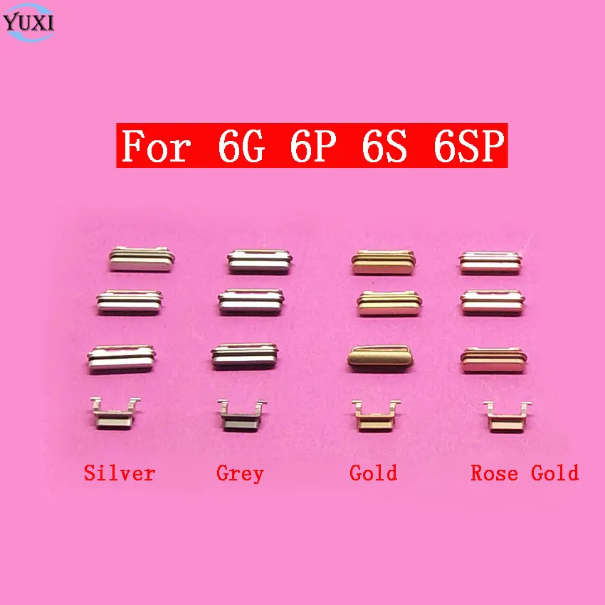 

YuXi Silver Grey Rose Gold Full set Power Volume Mute Button Key Side Button For iPhone 6 6 Plus 6S 6S Plus Replacement