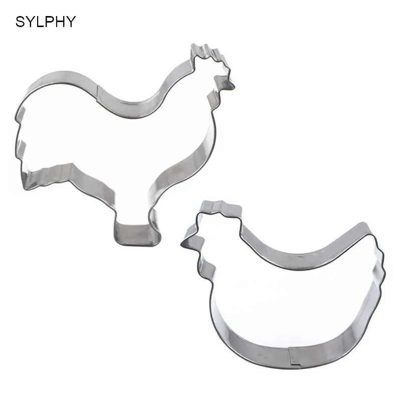 

New Cock Hen Biscuit Molds Stainless Steel Cake Mould Cookies Cutters DIY Fondant Cake Decorating Kitchen Baking Tools Bakeware
