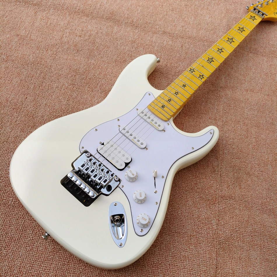 

New high quality custom handmade electric guitar, maple fingerboard electric guitar with tremolo system, free shipping