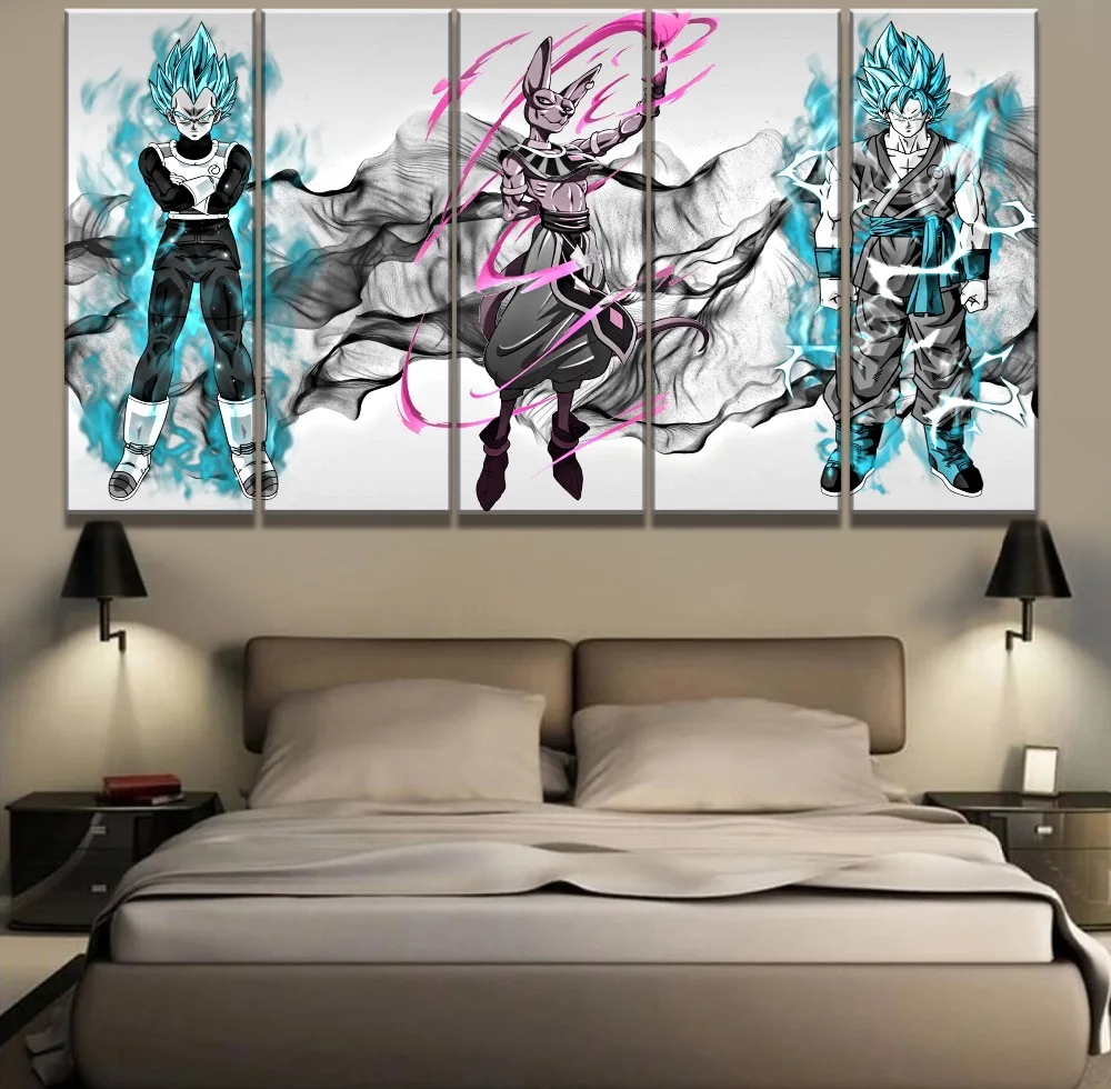 

5 Piece Canvas Art Dragon Ball Super Poster Cuadros Decoracion Paintings on Canvas Wall Art for Home Decorations Wall Decor