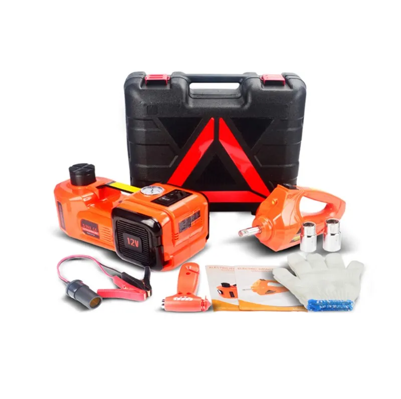 

150W 12V Electric Powered Hydraulic Car Floor Jacks Set Tire Replacing Car Jack Stand With Impact Wrench