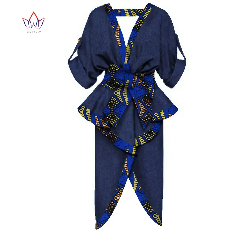 Летние африканская одежда традиционная с v-образным вырезом один кусок Африканское пальто натуральный африканская Дашики Топы для женщин