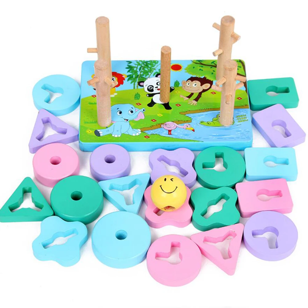 3D деревянные головоломки игра игрушка деревянные игрушки геометрические формы Соответствующие игры ранние Дети Развивающие игрушки для
