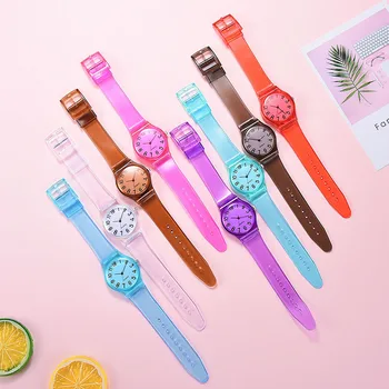 

Women Quartz Watches Candy Color Round Dial with Silicone Strap IK88