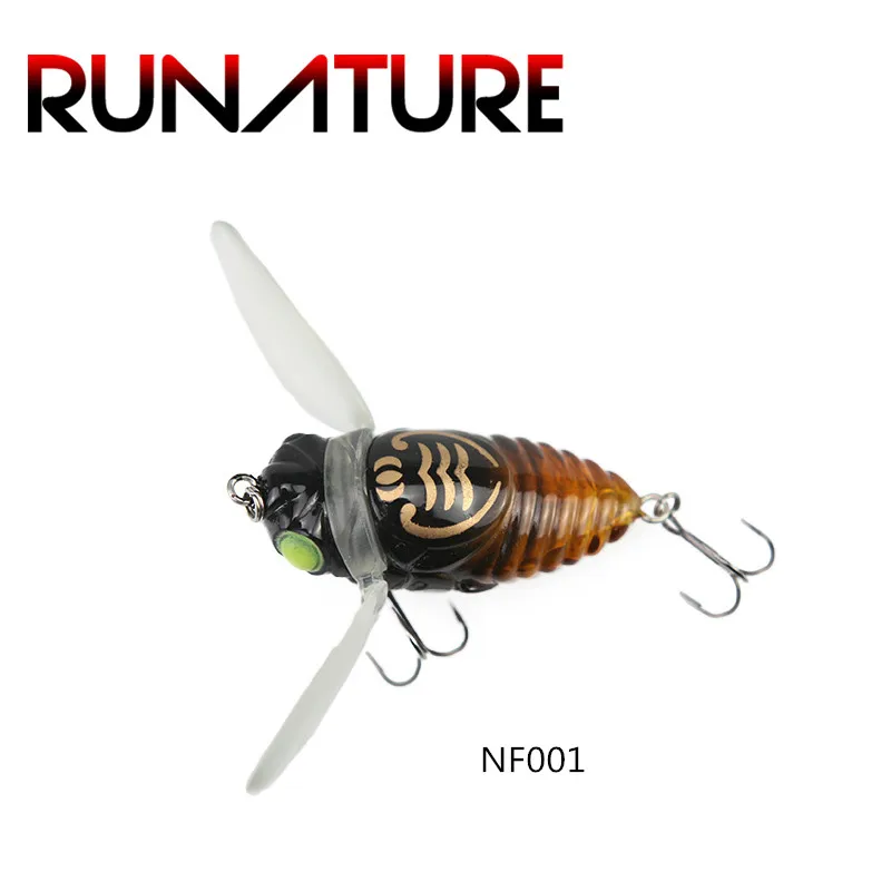 Runature Cicada жесткая приманка для рыбалки 40 мм/6 г Топ водные мухи приманки в виде насекомых Рыбалка Isca искусственная жесткая приманка рыболовные снасти