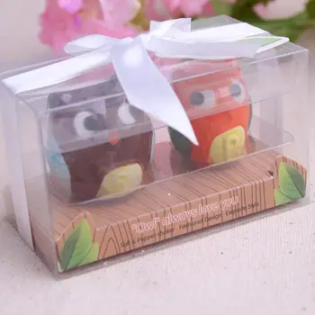 

Owl Ceramic Salt and Pepper Shakers 100SET/LOT wedding baby shower baptism party birthday gift children guest gift present JF