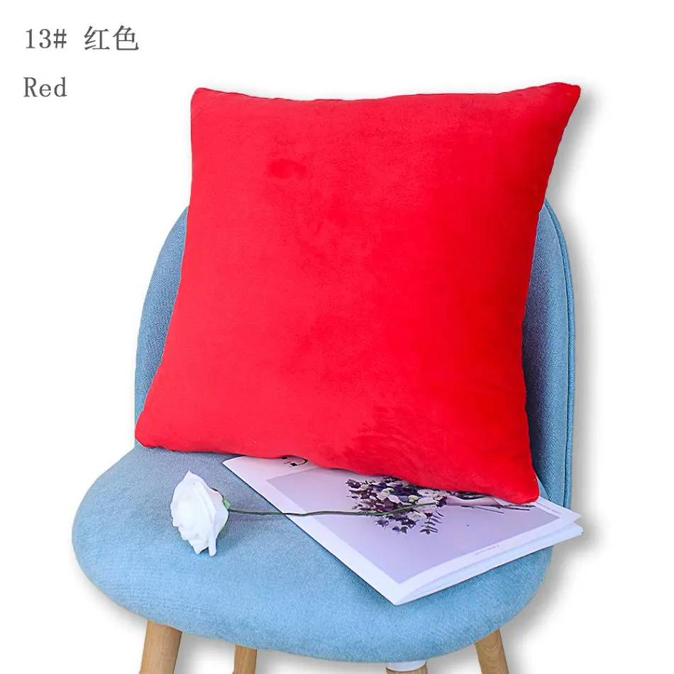 Супер мягкий бархатный однотонный чехол для дивана, декоративная наволочка, чехол для подушки 30x45/40x40/45x45/50x50/55x55/60x60 см, размер - Цвет: red