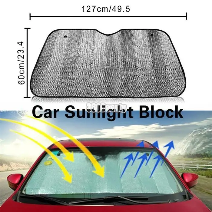 Sailnovo 127 см x 60 см складной козырек от солнца для автомобиля переднее заднее лобовое стекло автомобиля окно солнцезащитные козырьки солнцезащитный козырек с двумя присосками
