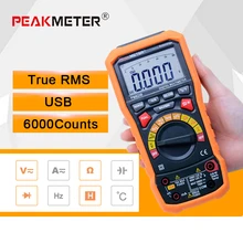 Digital Multimeter tester Auto Range multimetro Temperature Tester and Data Logger 6000 counts PEAKMETER MS8236
