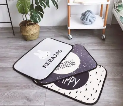 Утепленные Современные простые слова напечатаны бархатный коврик Nordic плюшевый коврик ковер гостиной коврик впитывающие для туалета коврик
