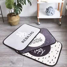 Утепленные Современные простые слова напечатаны бархатный коврик Nordic плюшевый коврик ковер гостиной коврик впитывающие для туалета коврик