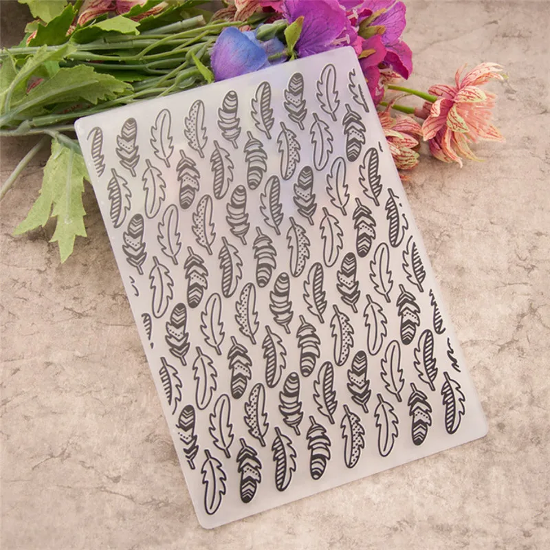 

feather Embossing Folder for Card Making Floral DIY Plastic Scrapbooking Photo Album Card Paper DIY Craft Decoration Template