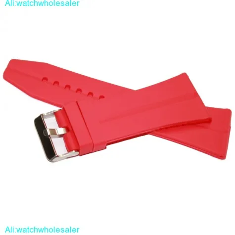 34mm Red Silicone Jelly Rubber Men Lady Watch Band Straps WB1045D34JB