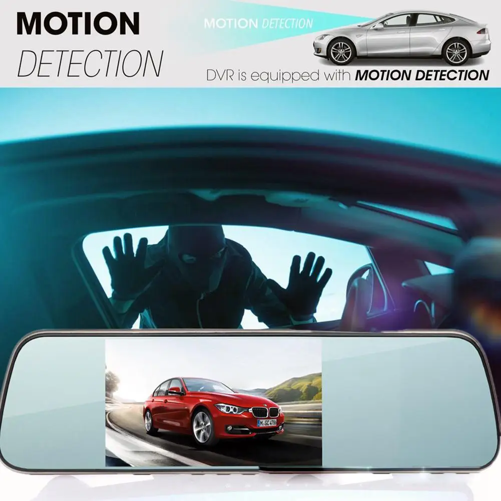 

L1005 Rear View Mirror Driving Recorder 5.0 Inch High Definition Night Vision Double Lens Reverse Image Monitoring Recording