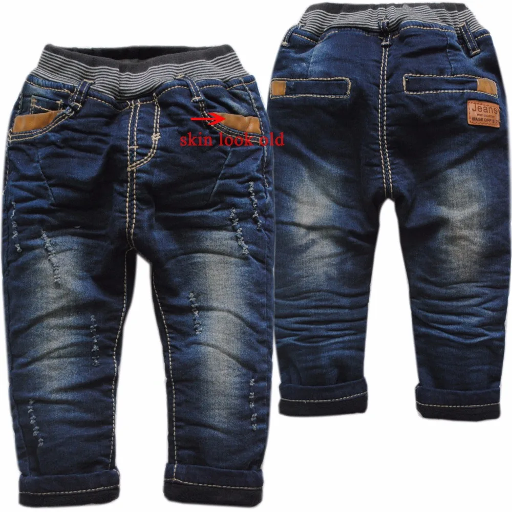 

3982 winter baby jeans pants baby boys little harem trousers Double-deck denim+fleece warm pants kids fashion new nice