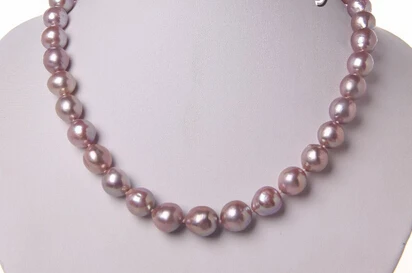

Hot sell Noble- FREE SHIPPING>>>@@ AS4146 round purple Edison keshi reborn freshwater pearl necklace