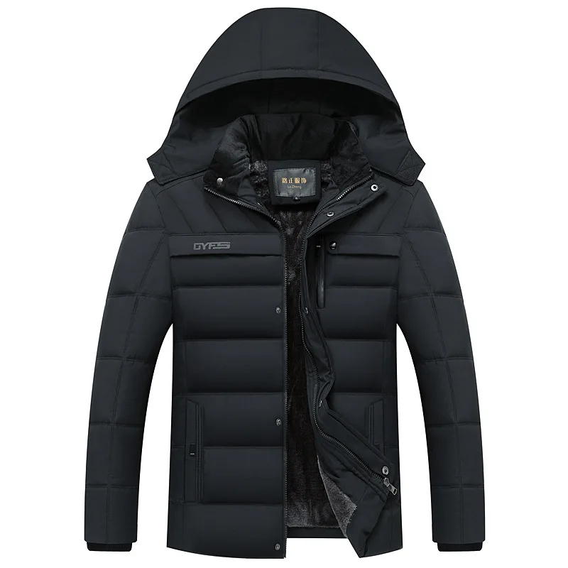 Men's High Quality Thick Hooded Parka Jacket-4