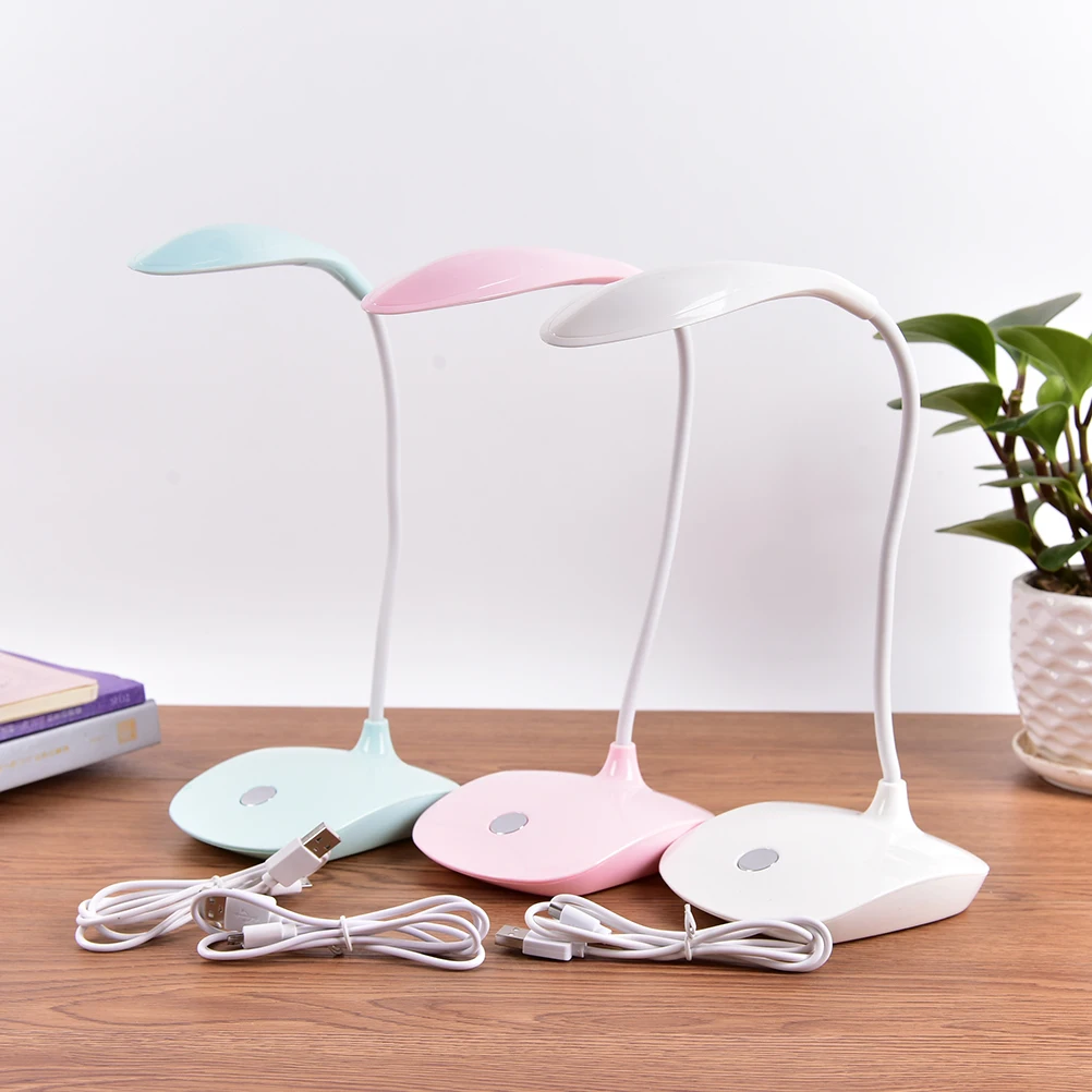 1pc USB LED Desk Lamps /Table Lamp Study Reading Lamp USB Rechargeable Table Lamp Reading Light With Touch Switch 15.5*5.5*42cm