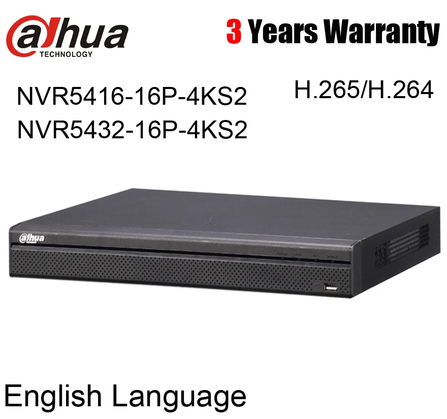 

Dahua 4K NVR 1.5U Network Video Recorder NVR5416-16P-4KS2 16ch with 16 PoE NVR5432-16P-4KS2 32ch with 16 PoE