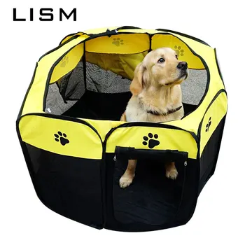 

Portable Folding Pet Cat Dog Tent House Cage Cat Playpen Kennel Pet Enclosure Oxford Fabric Waterproof Pet Fertility Supplies