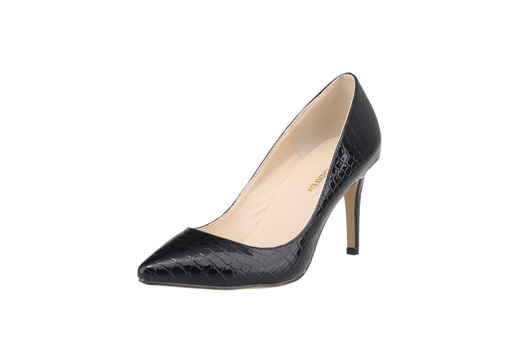 Loslandifen Туфли из искусственной крокодиловой кожи женские офисные Вечерние обувь на высоком каблуке женские туфли-лодочки с острым носком Sapatos femininos Salto 952-1ey - Цвет: black