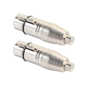 

New 2Pcs/Lot XLR Female To RCA Female Audio Adapter Connector For Microphone Speaker